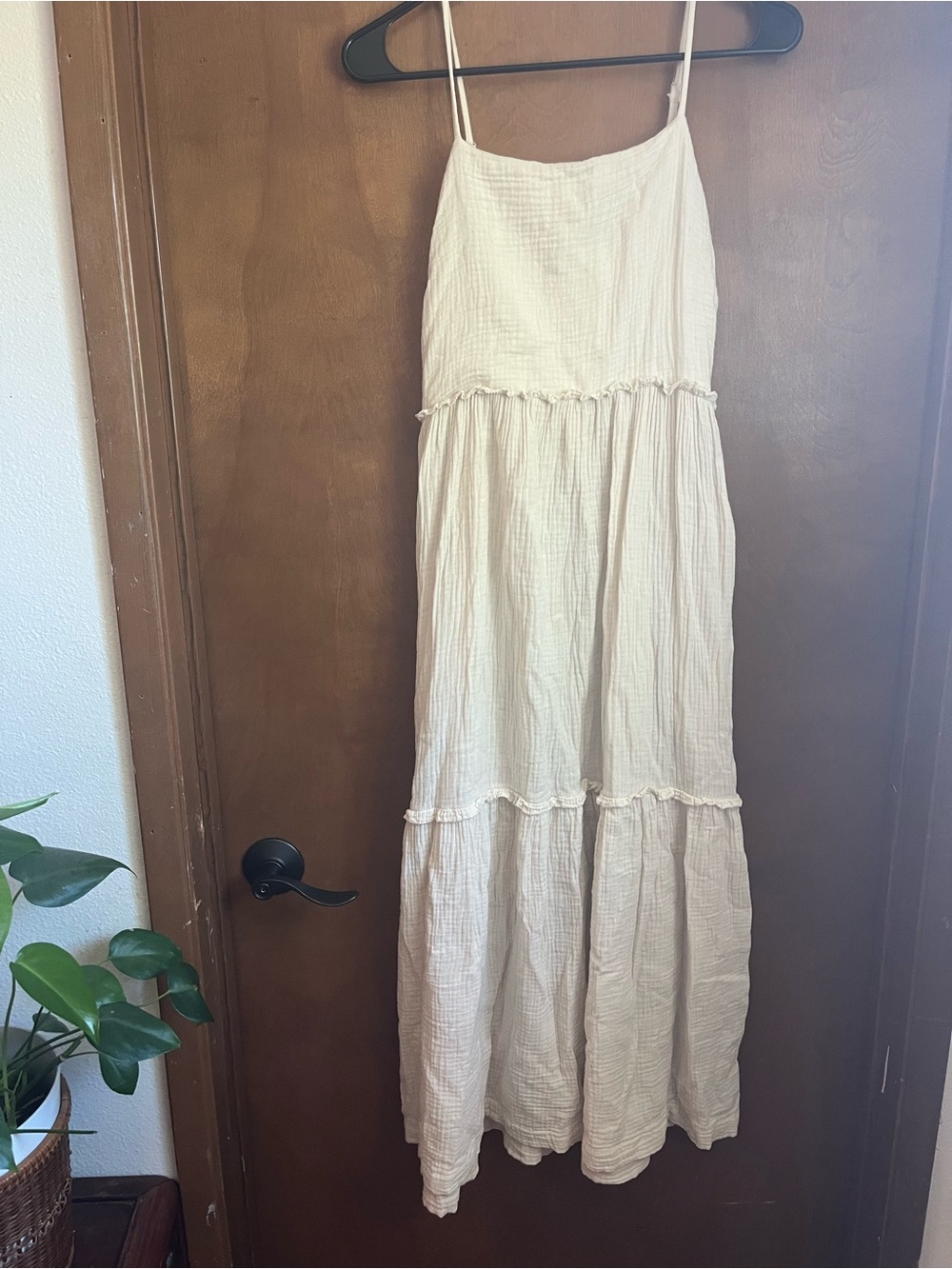 Neuflora Women's Cream Tiered Maxi Dress